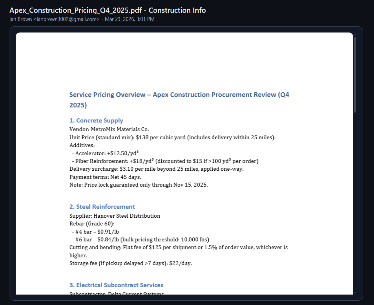 Primind showing the source document behind an answer for verification